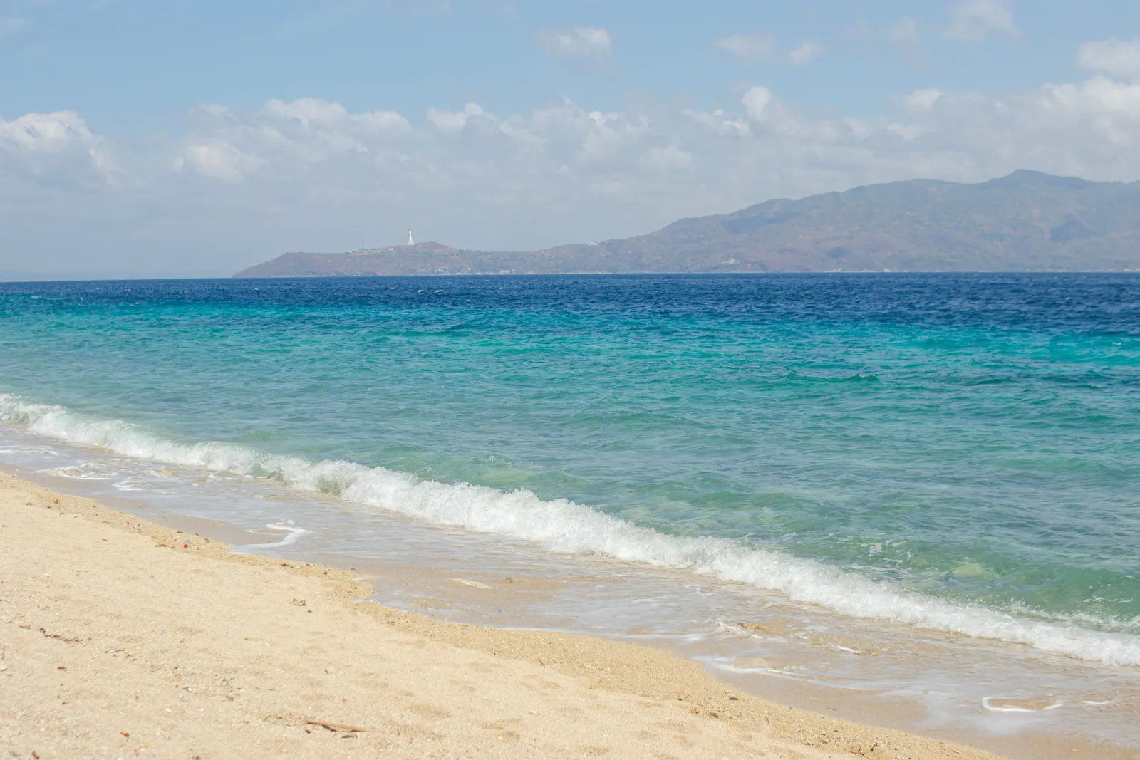 Clear turquoise water and a white sand beach in the Kerama islands off Okinawa