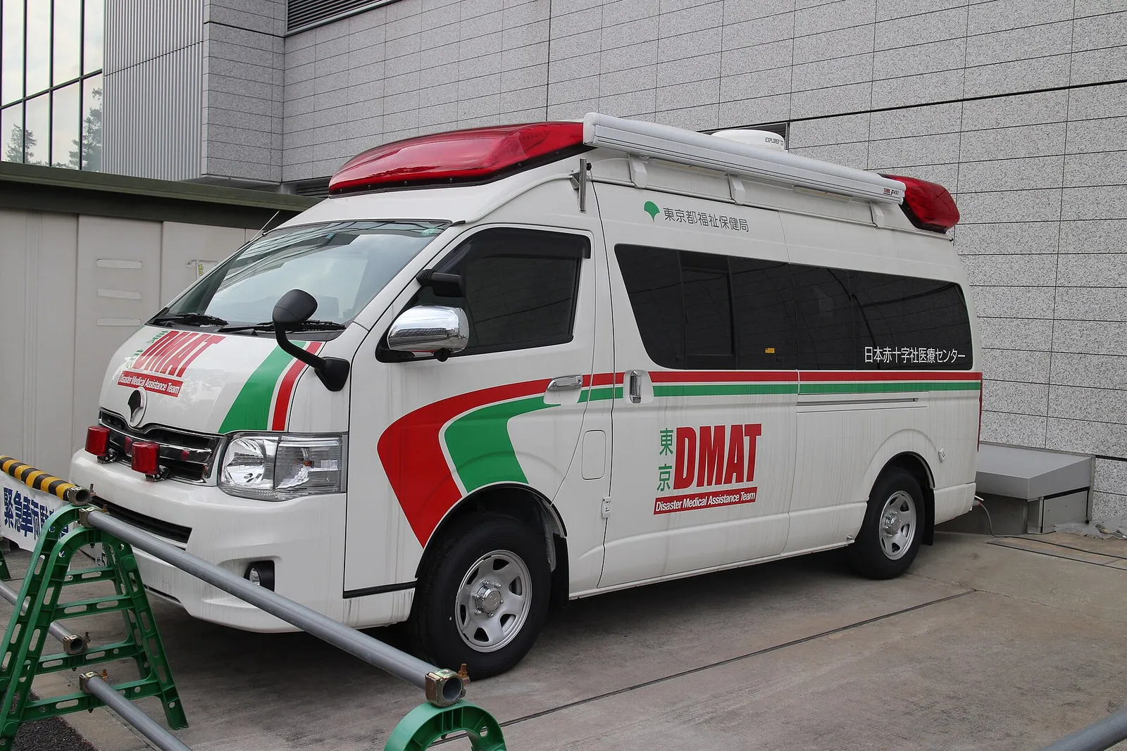 A Tokyo ambulance parked on a street in Japan in daylight