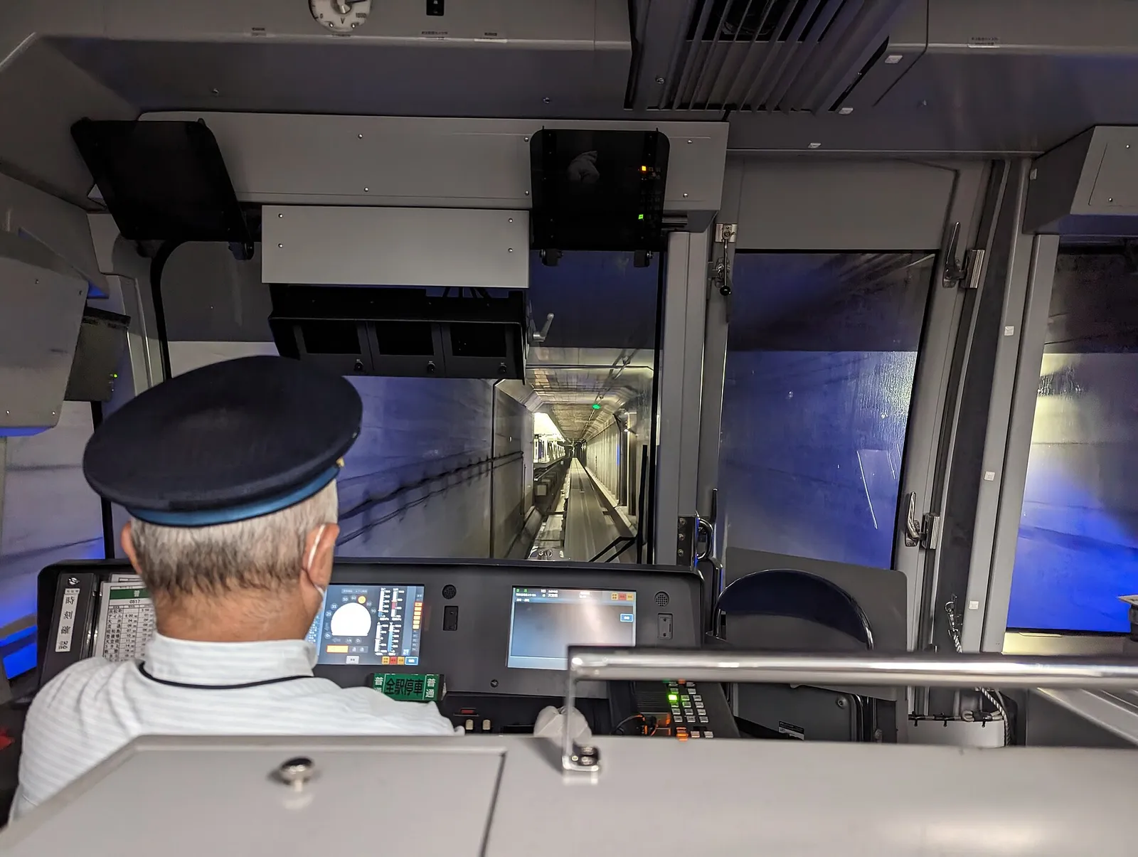 The view from inside a Tokyo Monorail train on the way to Haneda Airport
